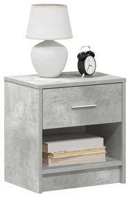 2 db betonszürke éjjeliszekrény fiókkal 39x28x41 cm
