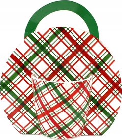 Home Elements Porcelán bögre 300 ml, piros-zöld csekk