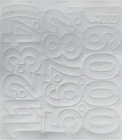 Öntapadós matrica, 5 cm-es, számlap, fehér (LUIN141)