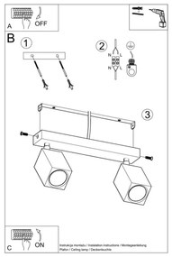 Sollux SL.1036 - Spotlámpa KEKE 2xGU10/40W/230V tölgy