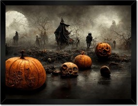 Poszterek keretben 40x30 Halloween Sütőtökök Sötétség
