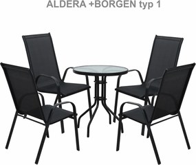Rakásolható szék, sötétszürke/fekete, ALDERA
