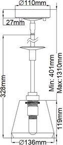 Elstead Lighting AGATHA BATH-AGATHA1P-PC Függőlámpa 1x3,5W/G9 320LM IP44
