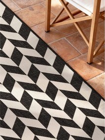 Fekete-krémszínű kültéri-beltéri futószőnyeg 80x200 cm Haringey Terrick – Ted Baker