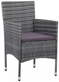 vidaXL 5 részes szürke polyrattan kerti étkezőgarnitúra