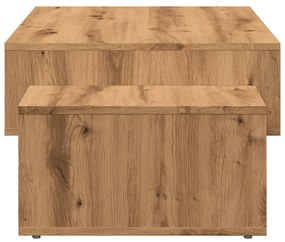 kézműves tölgy színű szerelt fa dohányzóasztal 105 x 55 x 32 cm