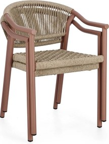 Piros-natúr színű fém kerti szék Canarias – Bizzotto