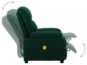 sötétzöld szövet elektromos masszázsfotel