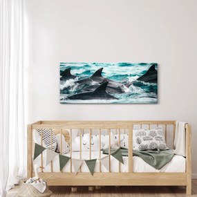 Kép - Delfinek az óceánban (120x50 cm)