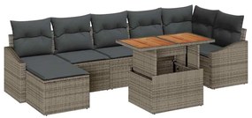 vidaXL Kert étkező szett párnával 8 pcs Szürke és Barna