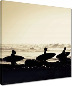 Vászonkép 40x40 Szörfözés naplemente