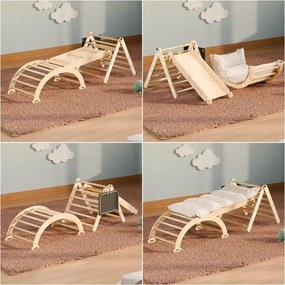 Multifunkciós gyermek mászóka borovi fából  80 x 50 cm