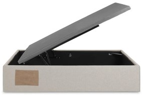 Bézs kárpitozott ágyneműtartós egyszemélyes ágy 90x190 cm Matters – Kave Home