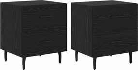 vidaXL Éjjeliszekrény 2 pcs Fekete tölgy 40 x 35 x 47,5 cm Faanyag