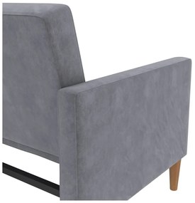 Szürke bársony kinyitható kanapé 207 cm Lilly – Støraa