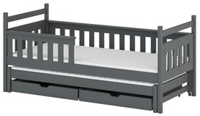 Gyerekágy 90 x 190 cm DORIA (ágyráccsal és tárolóhellyel) (grafit). Akció -10%. 1013074