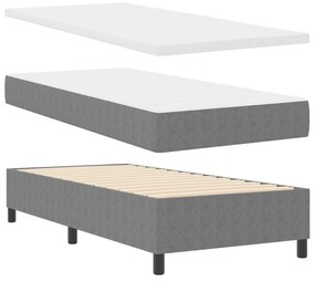 Box Spring Ágy Matraccal Világosszürke 80x200 cm Kordbársony