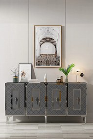 Puma komód, antracit-ezüst, 150 cm