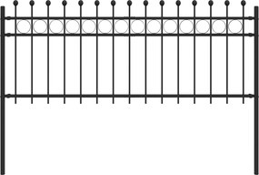 vidaXL Gyűrűs Kerítés Fekete 200 x 130 cm Porszórt acél
