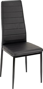 Tino NOVA Étkezőszék fekete textilbőr + fém - fekete
