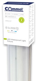 Commel LED armatúra lámpatest, por és víz mentes, 2db LED fénycsővel 2x24 W 156 cm 4000k