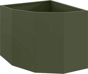 vidaXL Sarok Virágtartó Oliva zöld 60 x 60 x 50 cm Acél