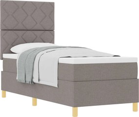 vidaXL Boxrugós ágy matracmal fejtámlával Tópszínű 80 x 200 cm szövet