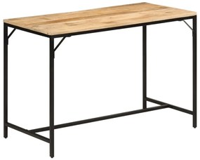 Tömör nyers mangófa és vas étkezőasztal 110 x 55 x 75 cm