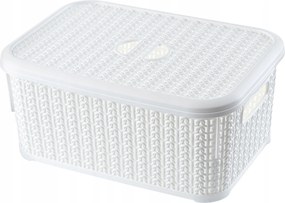 Tároló Doboz Fedéllel 6L Kosár Rendszerező Doboz Fehér