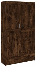 füstös tölgy színű szerelt fa könyvszekrény 82,5x30,5x150 cm