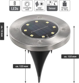 Napelemes beépített kerti világítás készlet 8 LED 12 db
