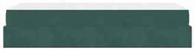 Ágykeret matracmal tárolóval Sötétzöld 80 x 200 cm Bársony