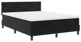 Boxspring Ágy Mattal és LED Fekete 140x190 cm Bársonyos