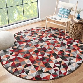 Piros-szürke mosható kerek szőnyeg ø 80 cm Ignite – Mila Home