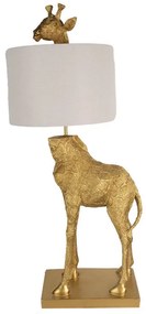 Asztali lámpa arany zsiráf dekorral szürke burával