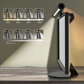 LED érintős monitorvilágítás, állítható fényerő, 5W, 42 cm, 3000-6000K, fekete