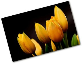 Üveg vágódeszka Sárga tulipánok pl-ko-80x52-f-64836622