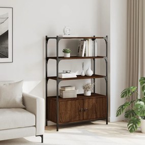 3 szintes barna tölgy szerelt fa könyvespolc 70 x 30 x 109,5 cm