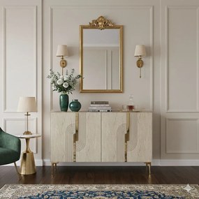 Meyra 120 - White, Travertine, Gold