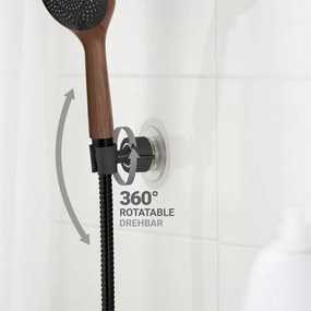 Fekete öntapadós műanyag zuhanyfej tartó Libertà – Wenko