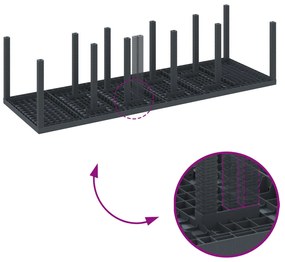 11 darabos Kerti Étkezőszett Párnákkal Antracit Poli Rattan