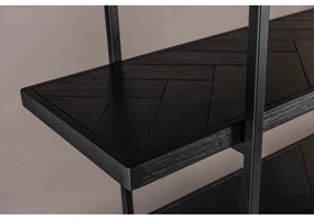 Fekete könyvespolc egzotikus fa dekorral 140x146 cm Class - Dutchbone