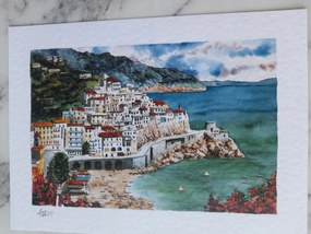 Grafika Keret Olaszország Italia Amalfi 8