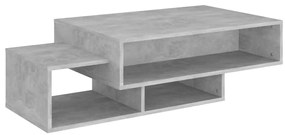 Betonszürke szerelt fa dohányzóasztal 105 x 55 x 32 cm