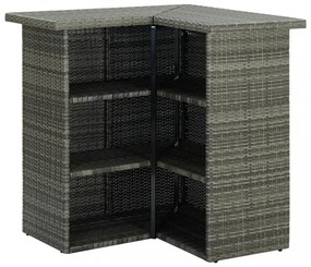 16 részes szürke polyrattan kerti bárszett párnával