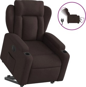 vidaXL elektromos felállást segítő sötétbarna szövet dönthető fotel