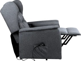 Állítható relaxációs fotel, világosszürke, DOURO