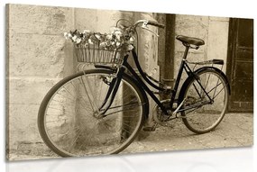 Kép falusias bicikli szépia kivitelben