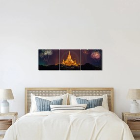 Ázsiai tűzijáték képe (órával) (90x30 cm)
