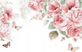 Fotótapéta Virágok Rózsák Lógó Pillangók Falra Hálószoba Nappali 400x280